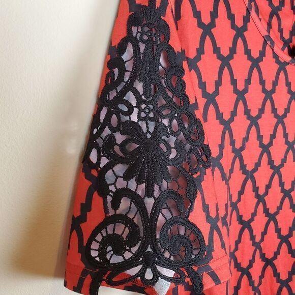 Simply Southern Red & Black Tail Gateders Dress Size Large - Picture 4 of 8